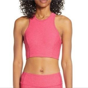 Outdoor Voices Women's  Athena Crop in Flamingo Pink Sports Bra Crop Top